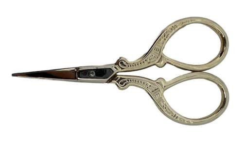 TIJERA FINA GRABADA ORO 3 3/4"