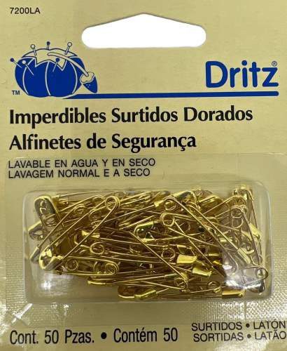 SEGURO 00 DORADO C/50 PIEZAS