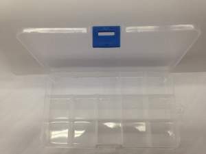 CAJA PLASTICO 17 X 10 X 2CM C/15 DIV