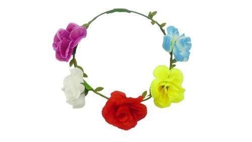 CORONA 18CM C/5 FLORES ARTIFICIALES