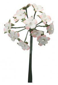 FLOR PAPEL NUBE CON PERLA C/144